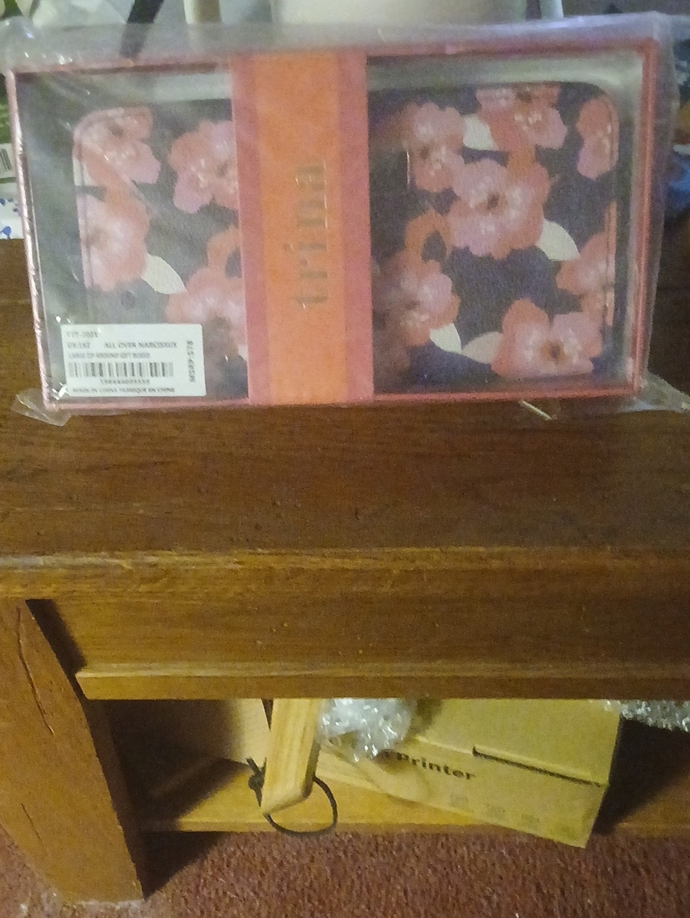 TRINA TURK Floral Pattern Wallet Clutch in Pink and Navy NIB